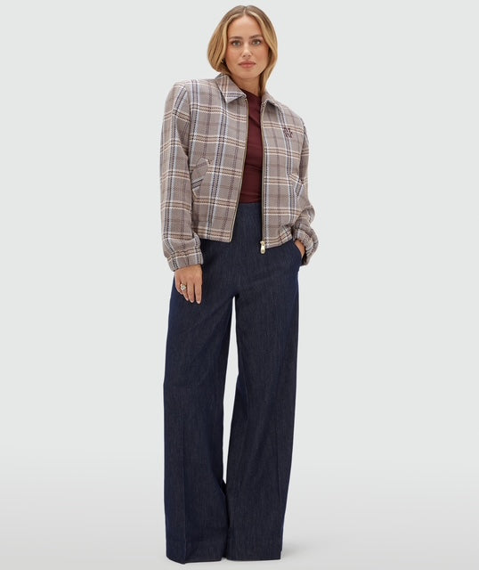 Veste oversize PEPPER - check cognac