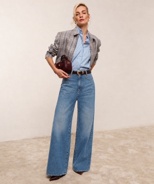 Veste oversize PEPPER - check cognac