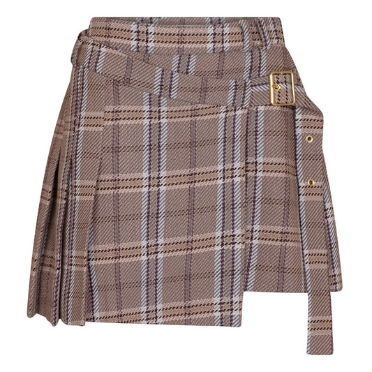Jupe taille mi-taille SETH - Contrôle cognac