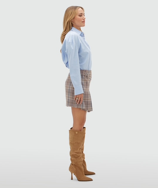 Jupe taille mi-taille SETH - Contrôle cognac