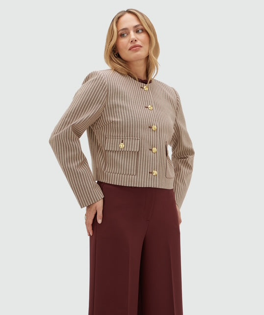 Veston court avec rayures ELIRA - rayures bordeaux