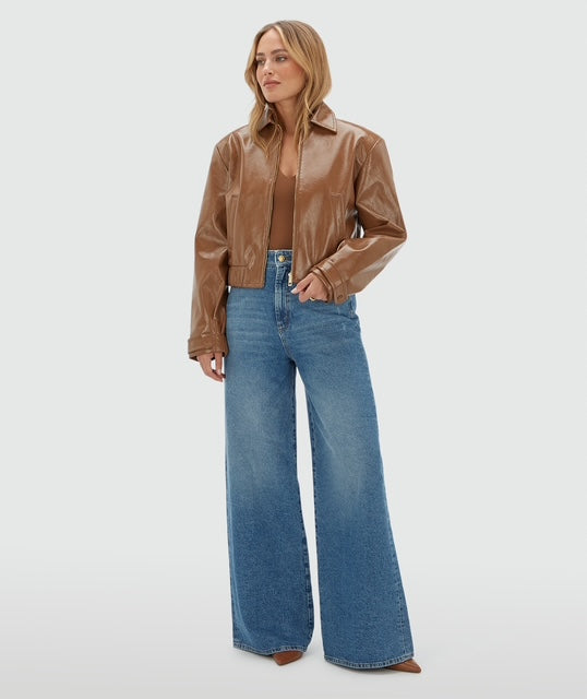 Bomber au look breveté PEADEN - cognac