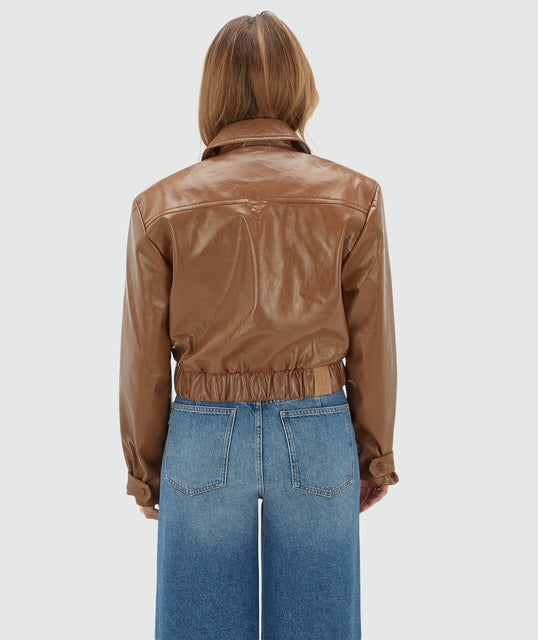 Bomber au look breveté PEADEN - cognac