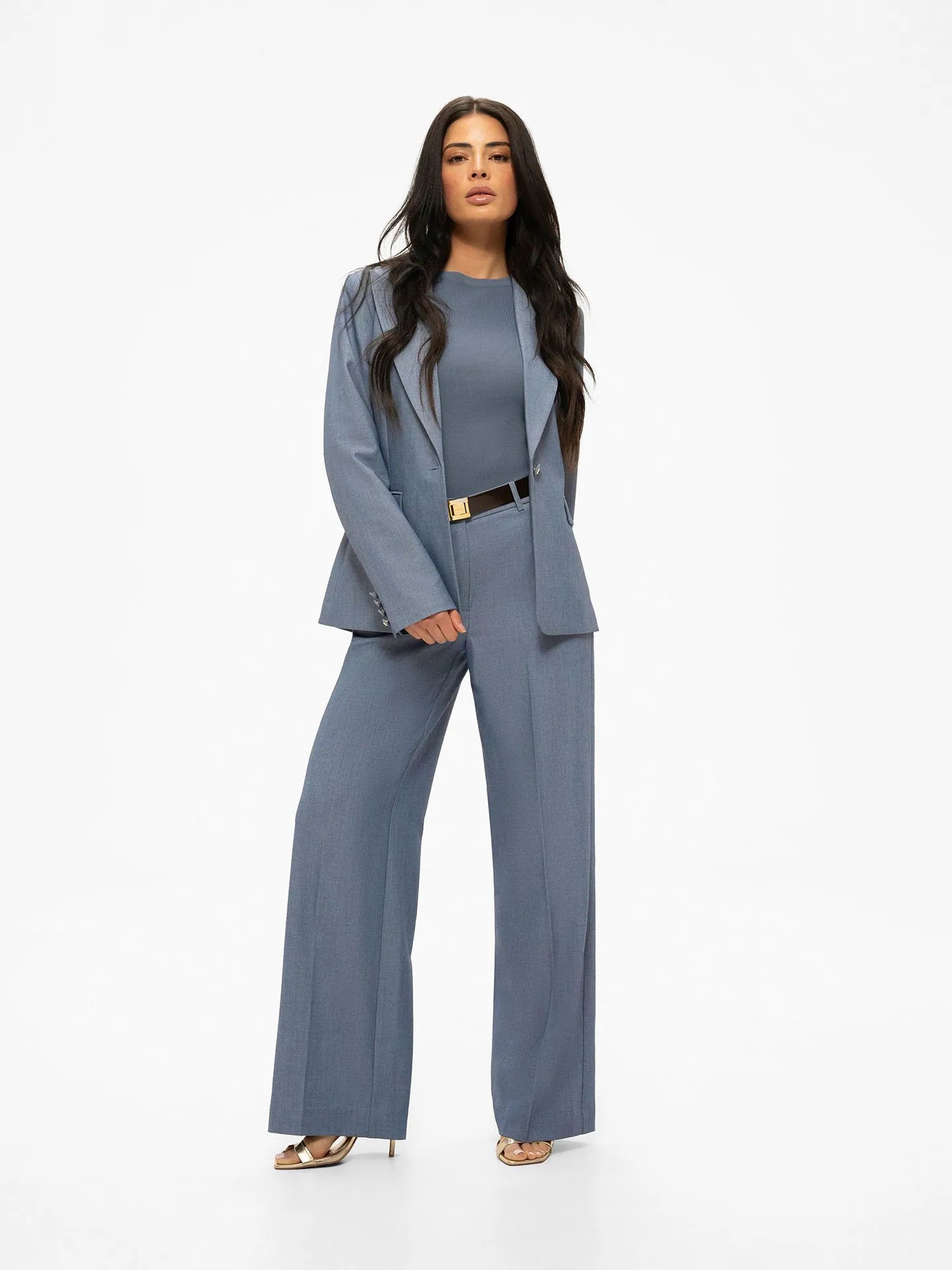 Pantalon classique PARISA - Bleu Brumeux
