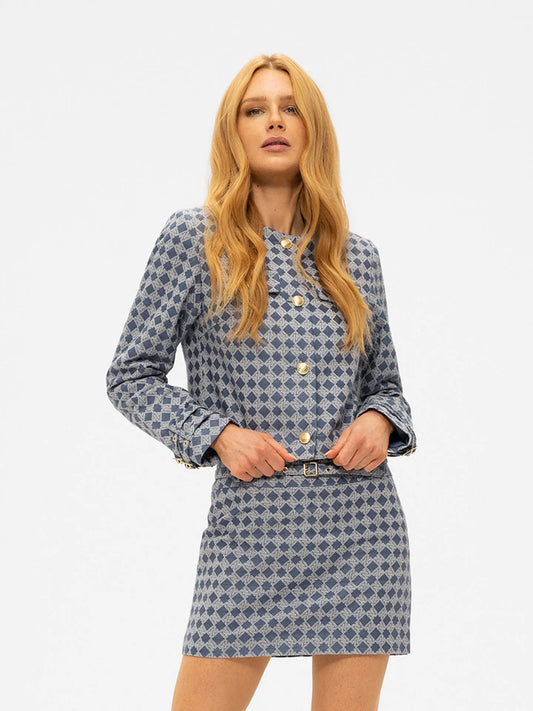 Jupe avec imprimé logo et ceintures PAROLE - Bleu