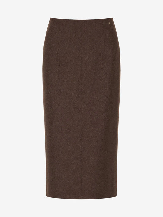 Jupe midi avec un attrait moderne MONA - Chocolat