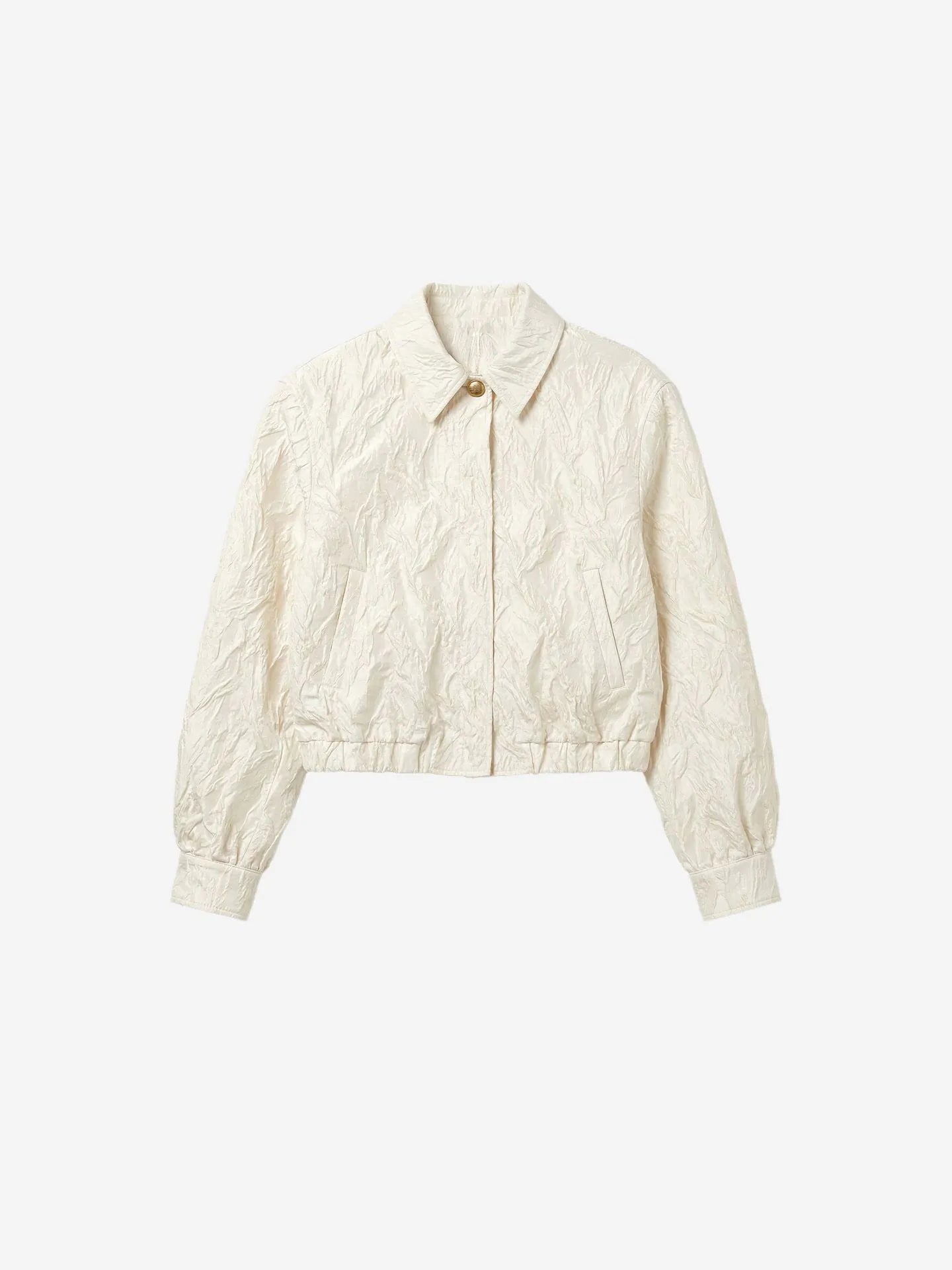 Veste avec structure en froissée PAMONA - Crème