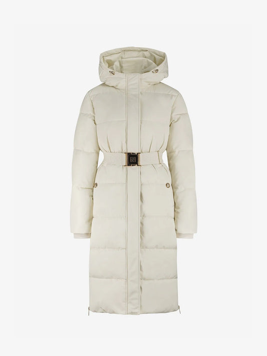 Veste longue matelassée avec ceinture LYNNWOOD - crème