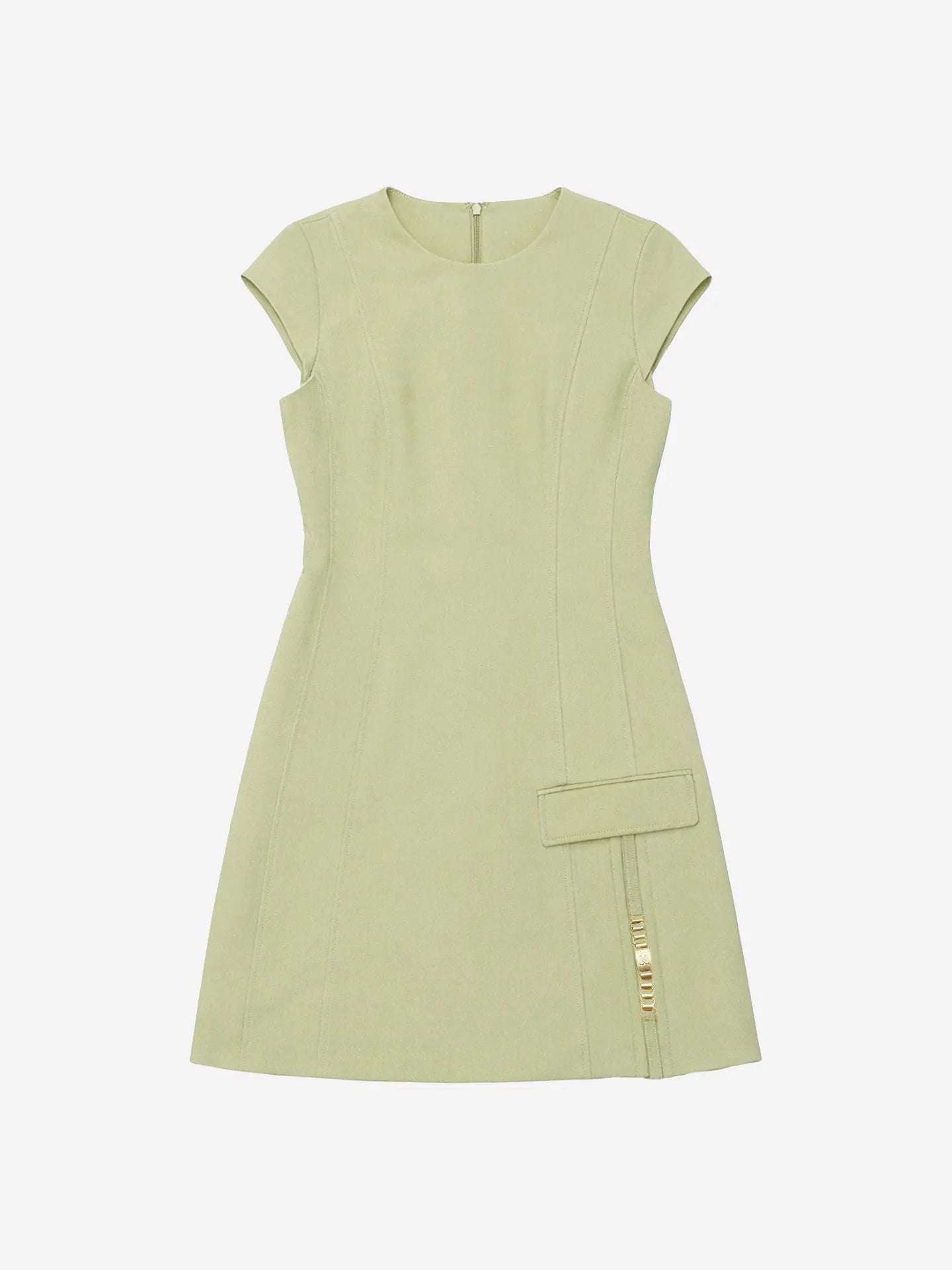 Robe avec un détail de chaîne PARLO - Aloe vera