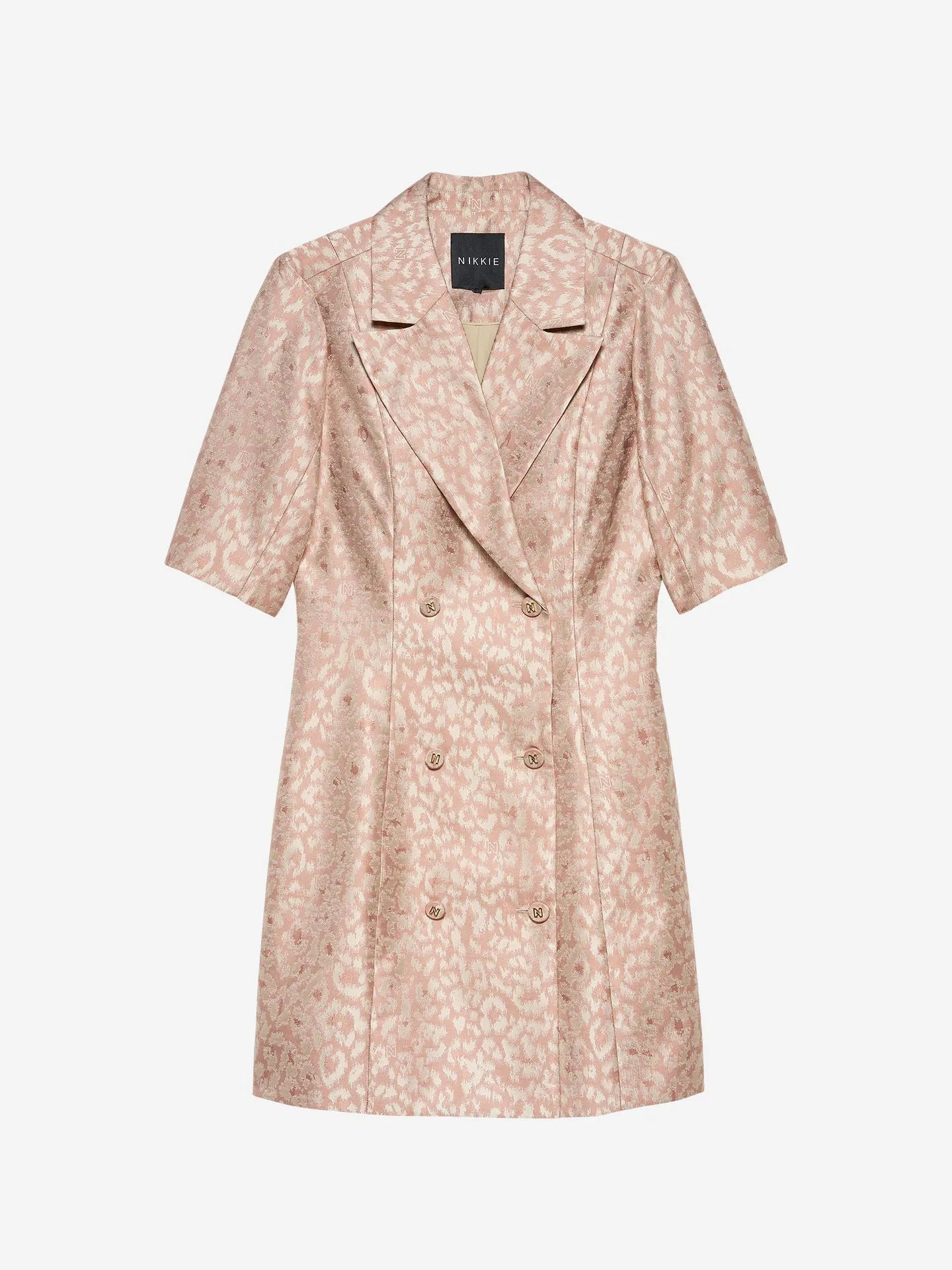 Robe blazer à imprimé léopard PALENCIA - Blush