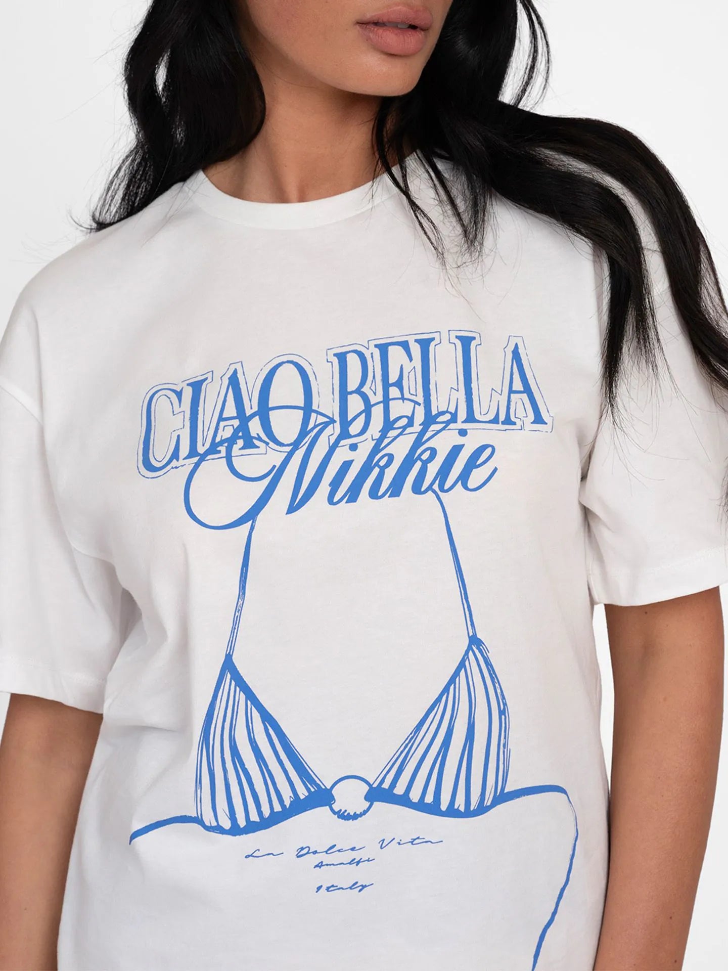 T-shirt oversize imprimé CIAO BELLA - Blanc