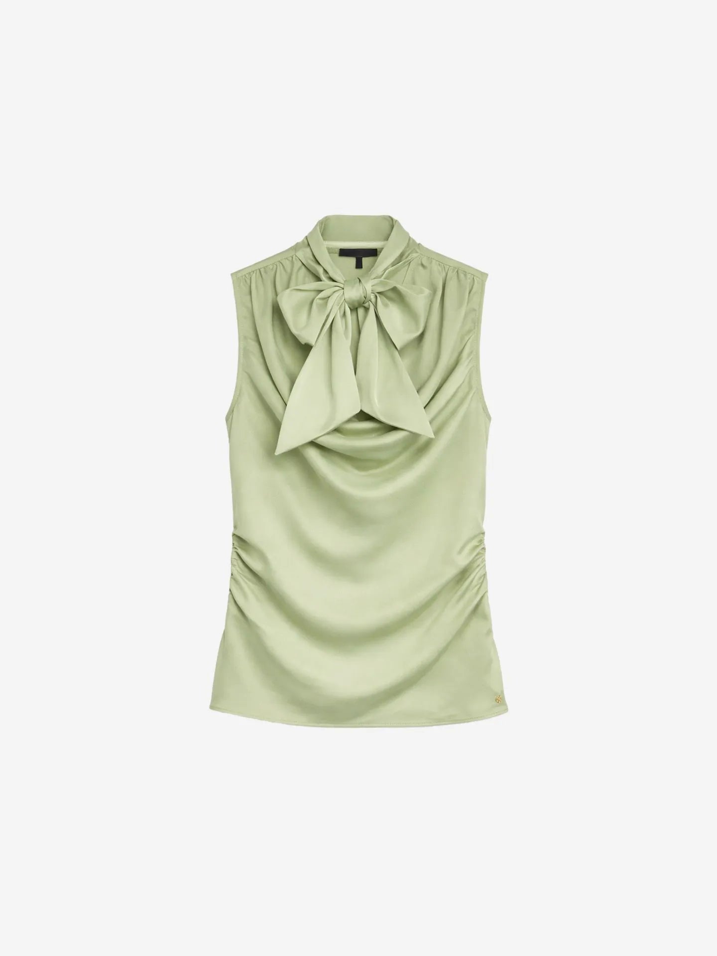 Haut en satin avec détails en arc PROVO - Aloe vera