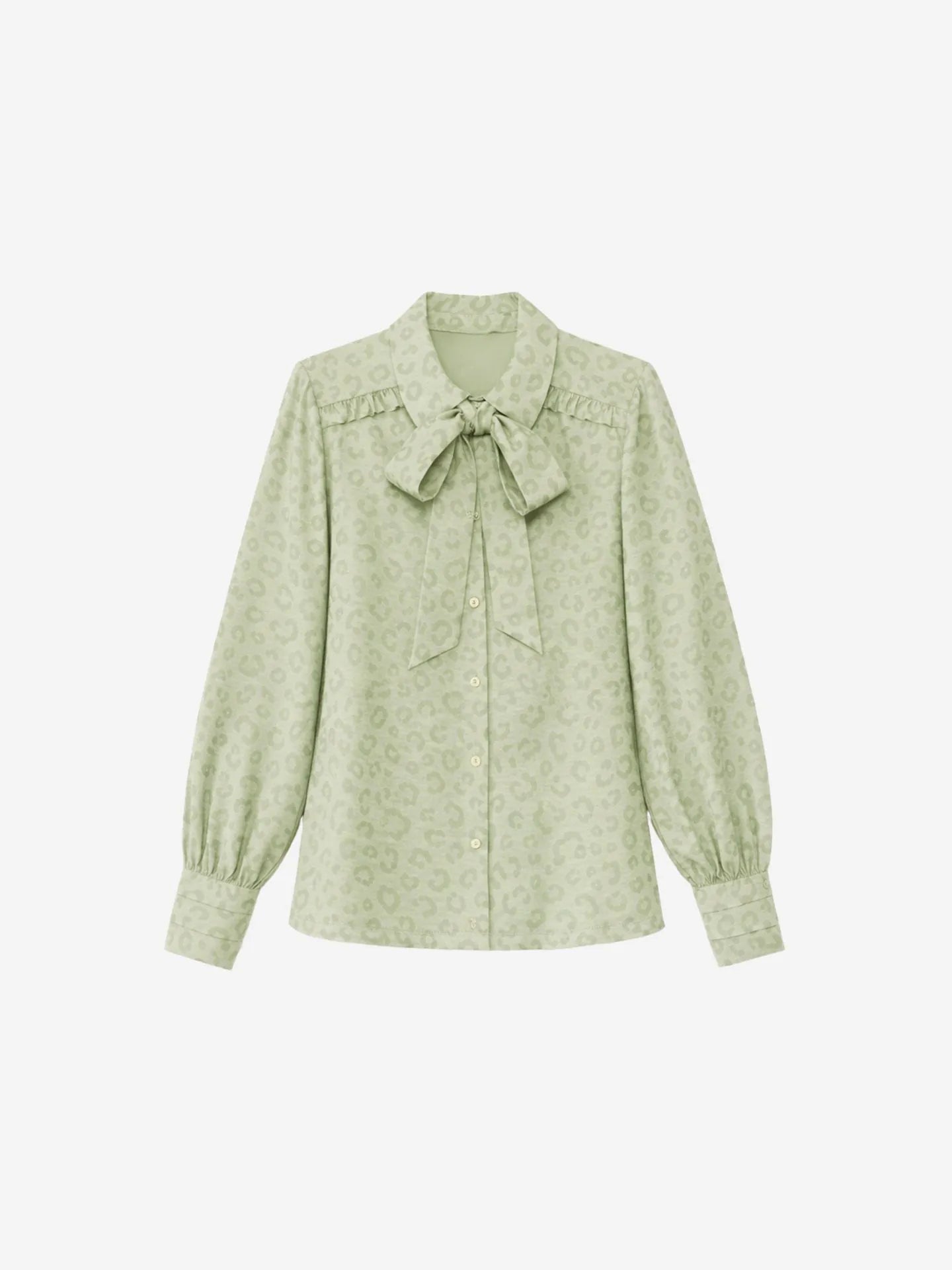 Chemisier à imprimé léopard avec détails en arc PRAGUE- Aloe vera