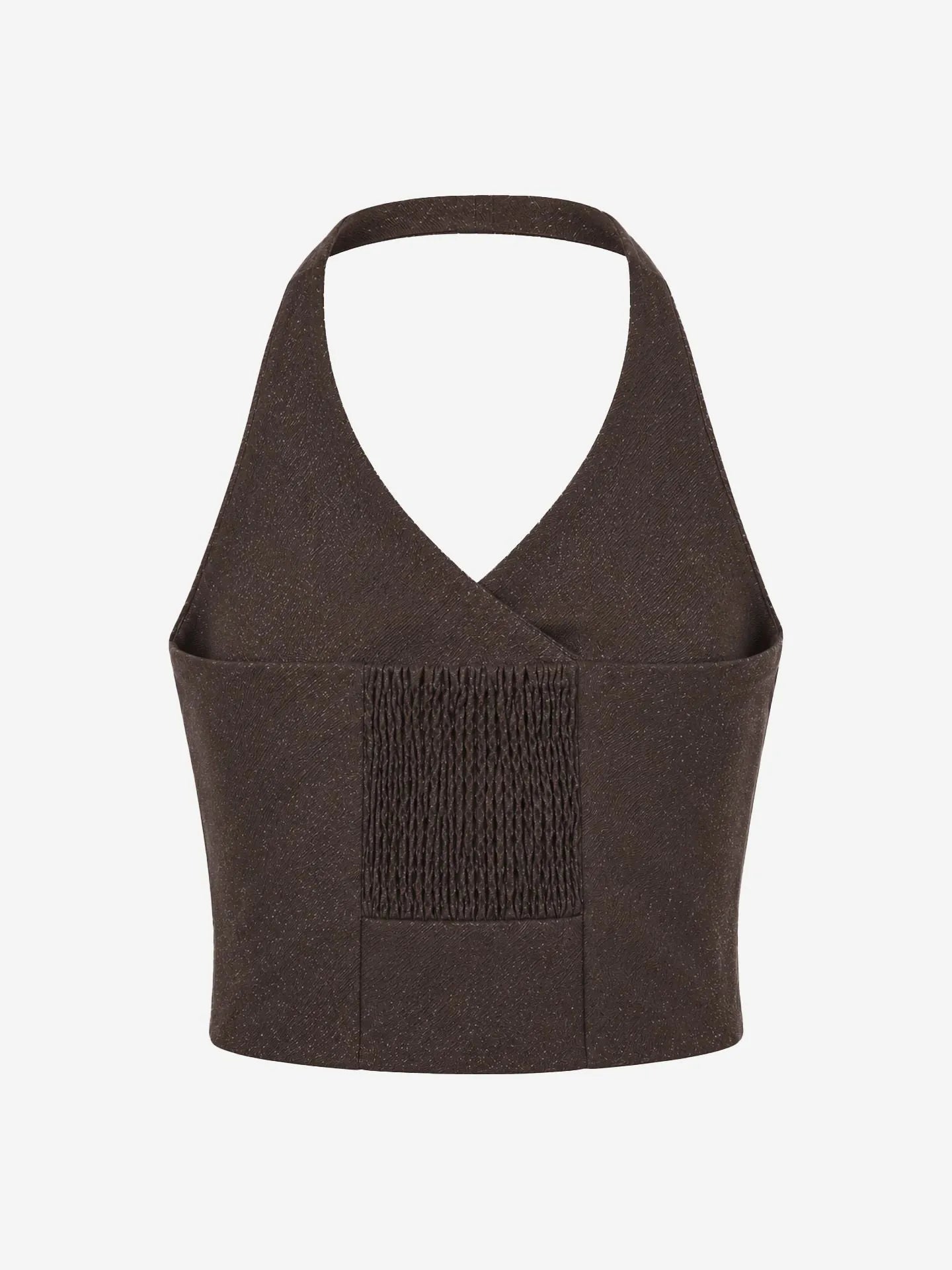 Haut dos nu avec bandeau drapé et dos ouvert LUNA - Chocolat