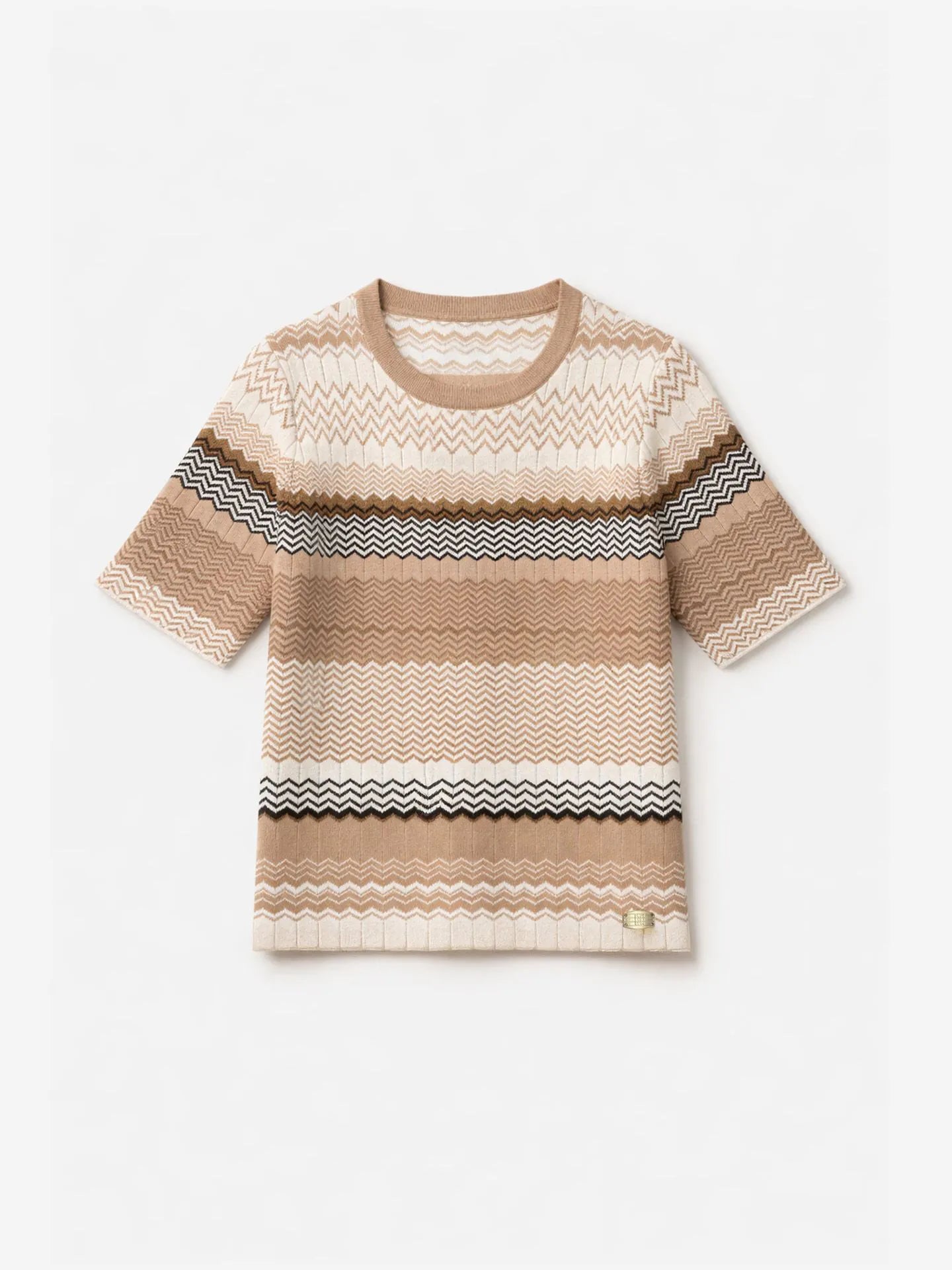 Dessus avec motif zigzag et fil pailleté PILAZIO - blush