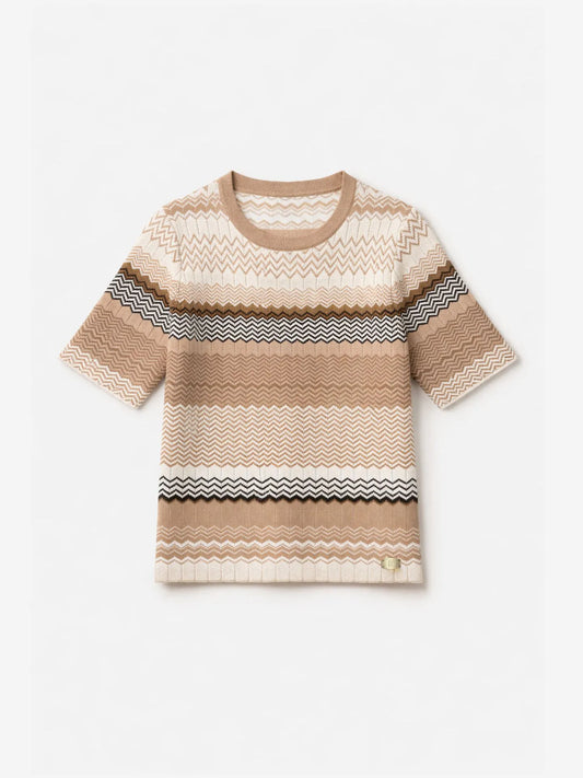 Dessus avec motif zigzag et fil pailleté PILAZIO - blush
