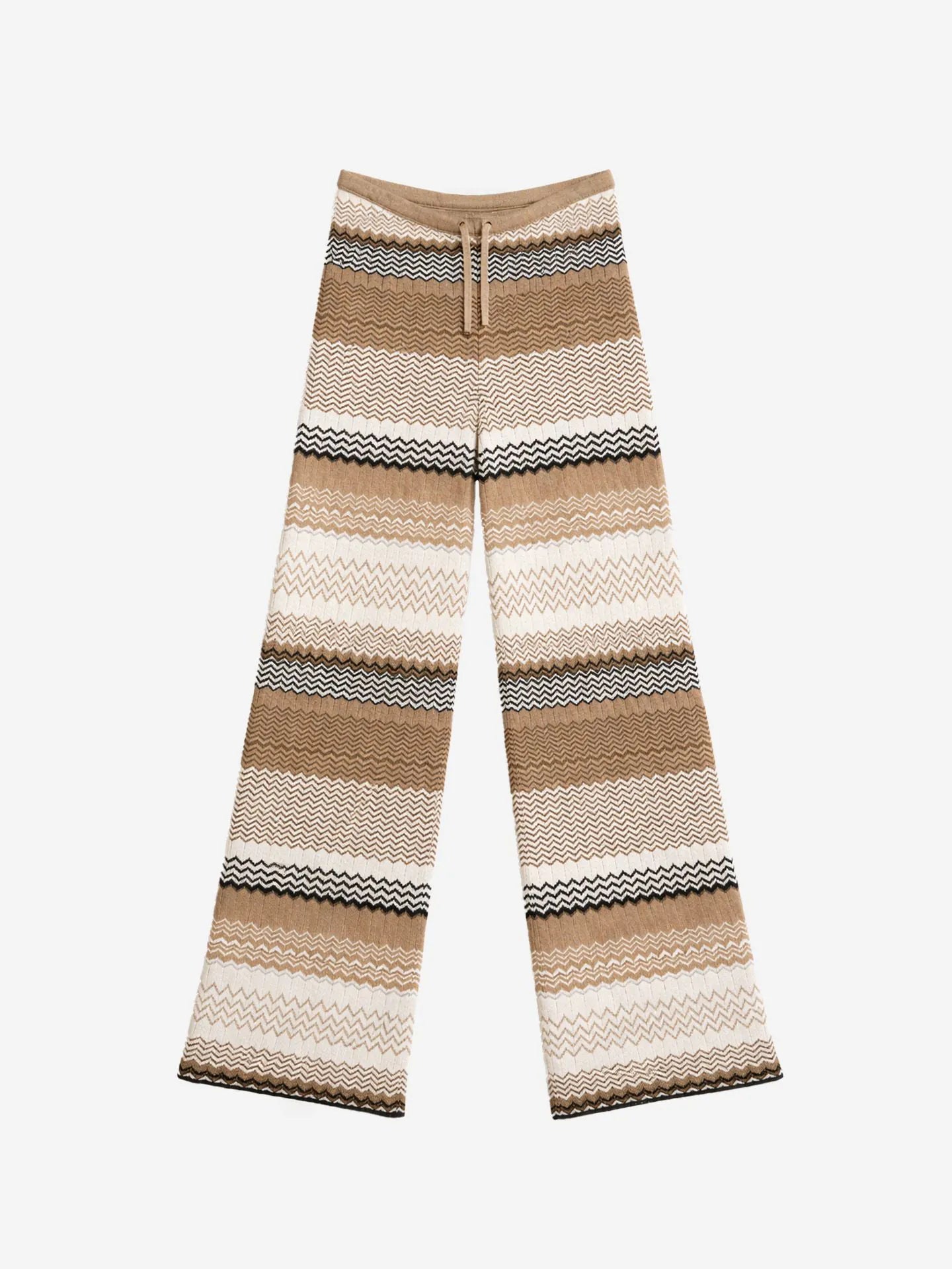 Pantalon avec motif en zigzag et fil pailleté PILAZIO - blush