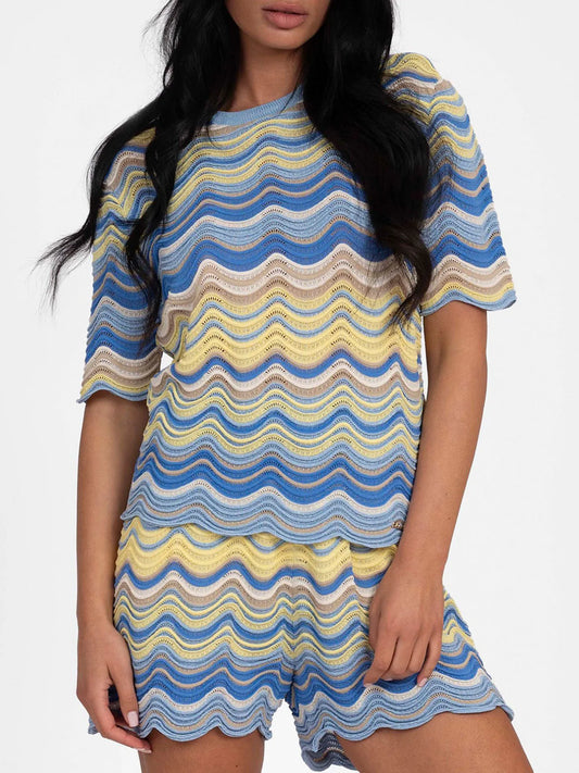 haut tricoté avec motif en zigzag QUERO - Agrumes