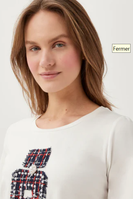 T-shirt PENELOPE - Blanc et bleu marine