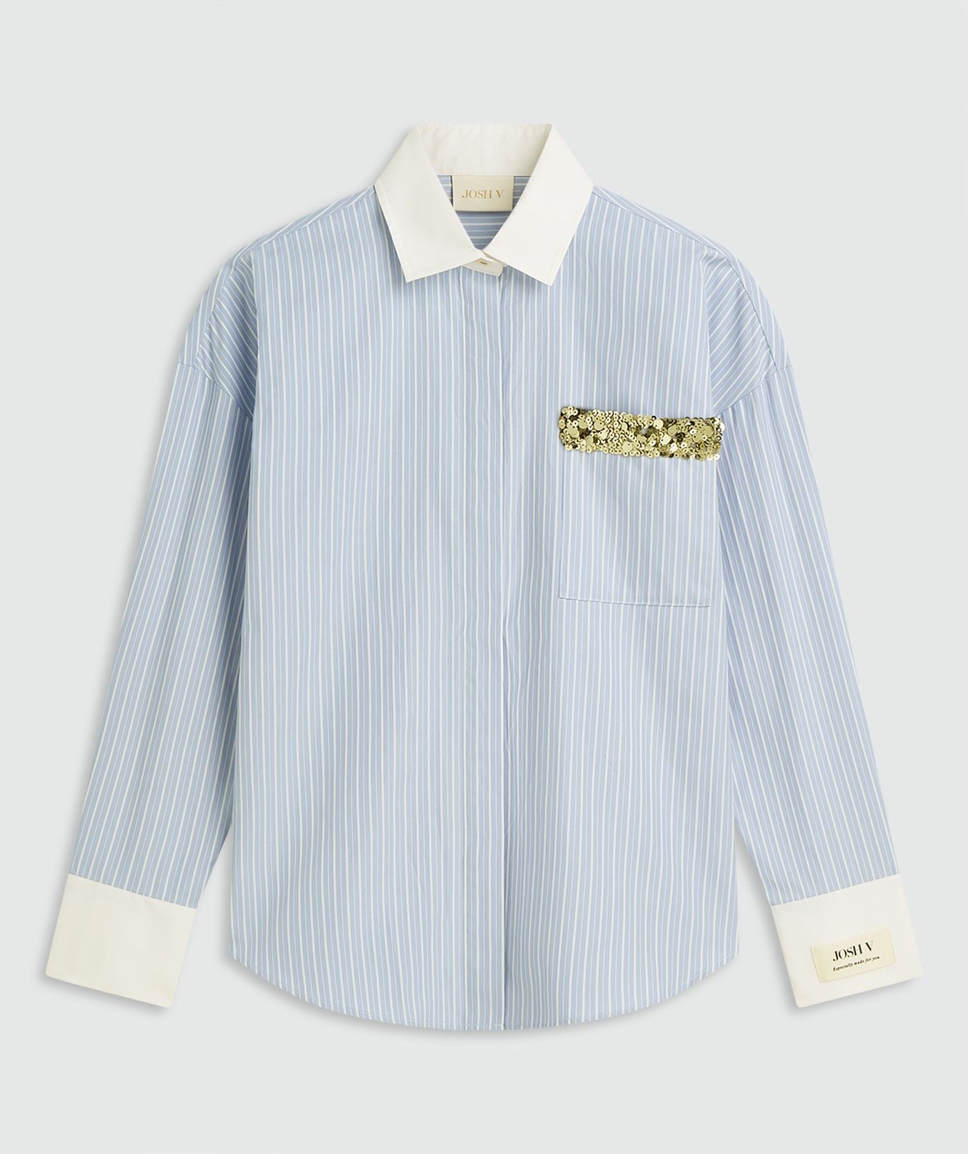 Chemisier oversize à rayures CELESTINE - rayure bleu poudre