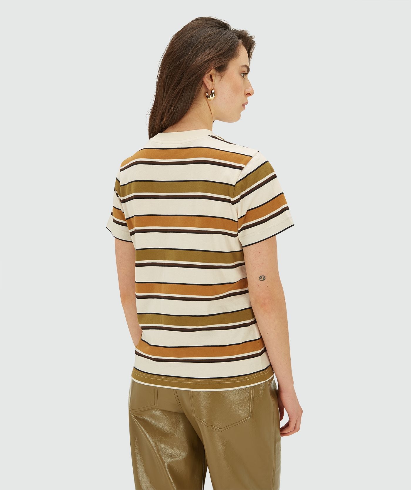 T-shirt à coupe régulière DORIE - rayure vert olive