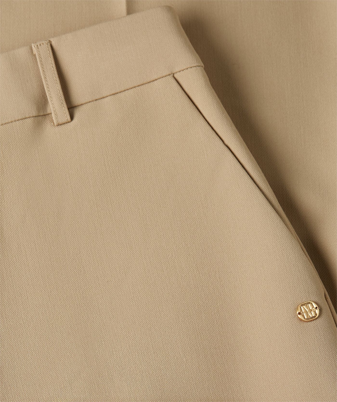 Pantalon bicolore à taille moyenne à jambes larges EMMA - chameau léger kaki