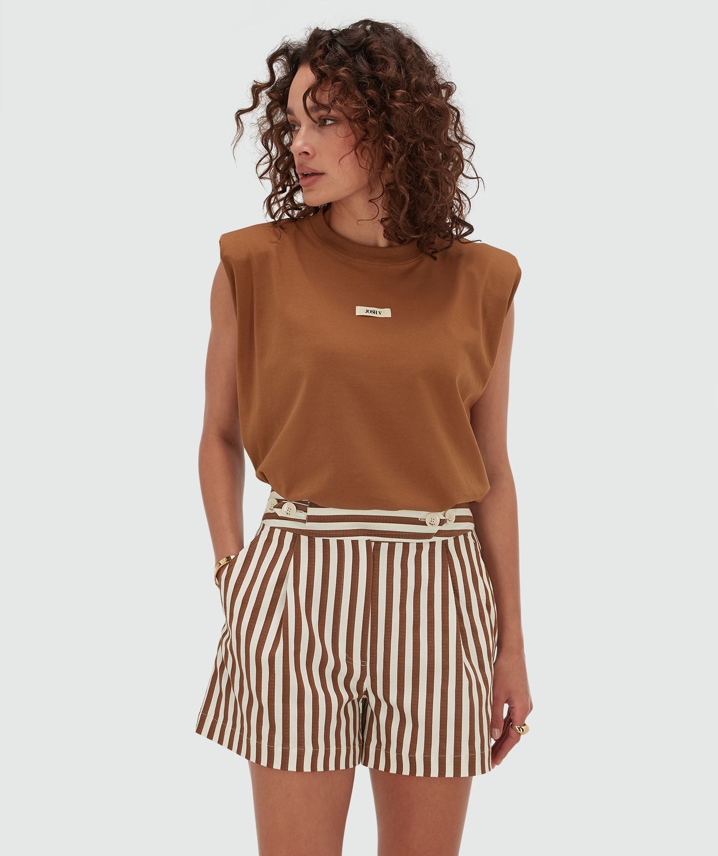 Short avec rayures FARIS - rayures marron
