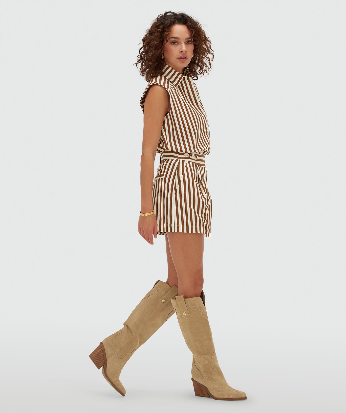 Short avec rayures FARIS - rayures marron