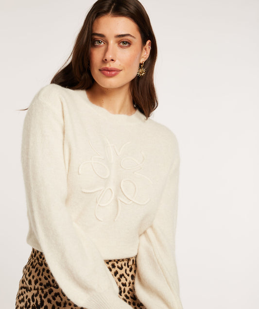 Pull merino JENNIFER - Cocoon white