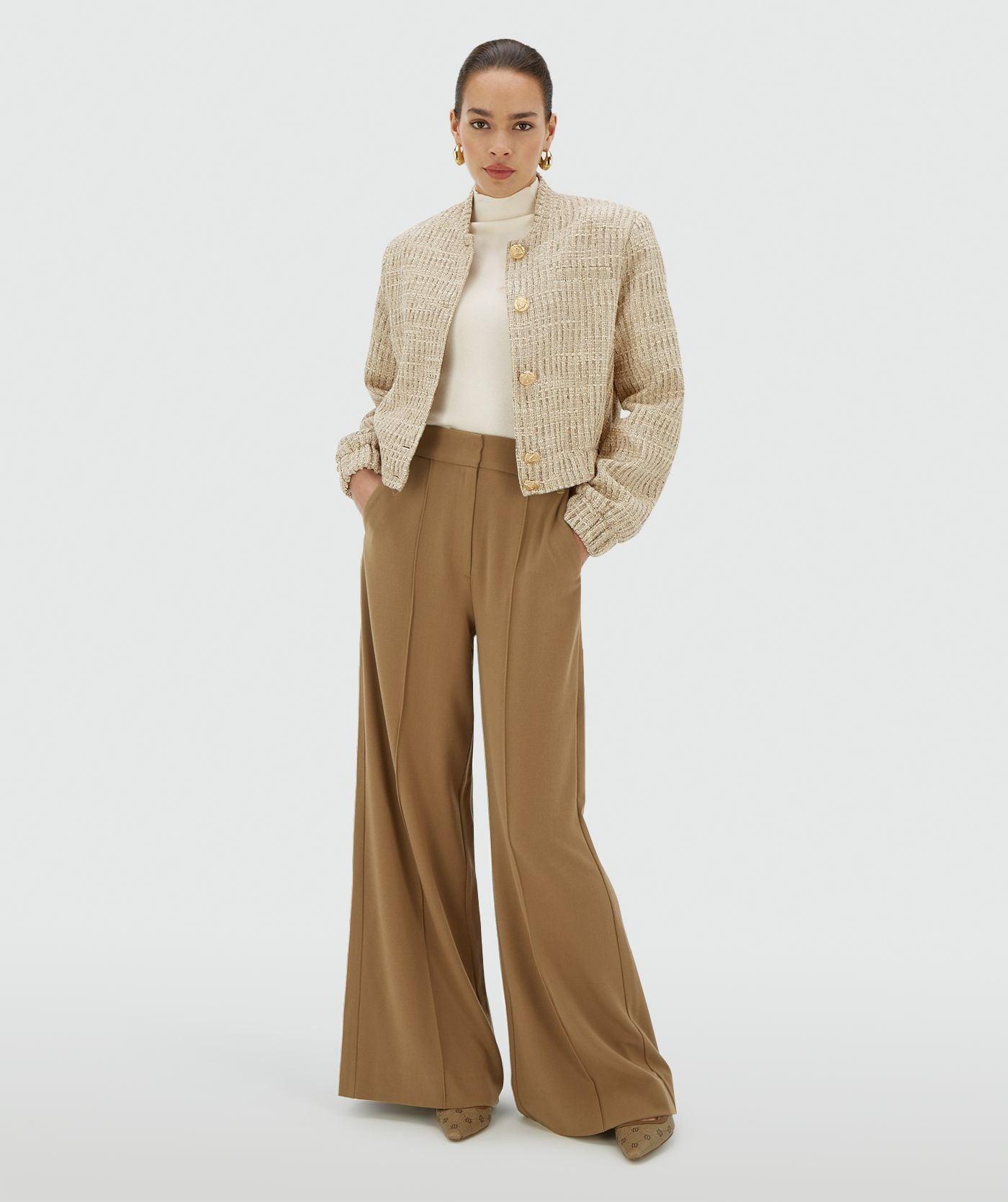 Bomber classique avec Lurex JUNIA - Léger Écru