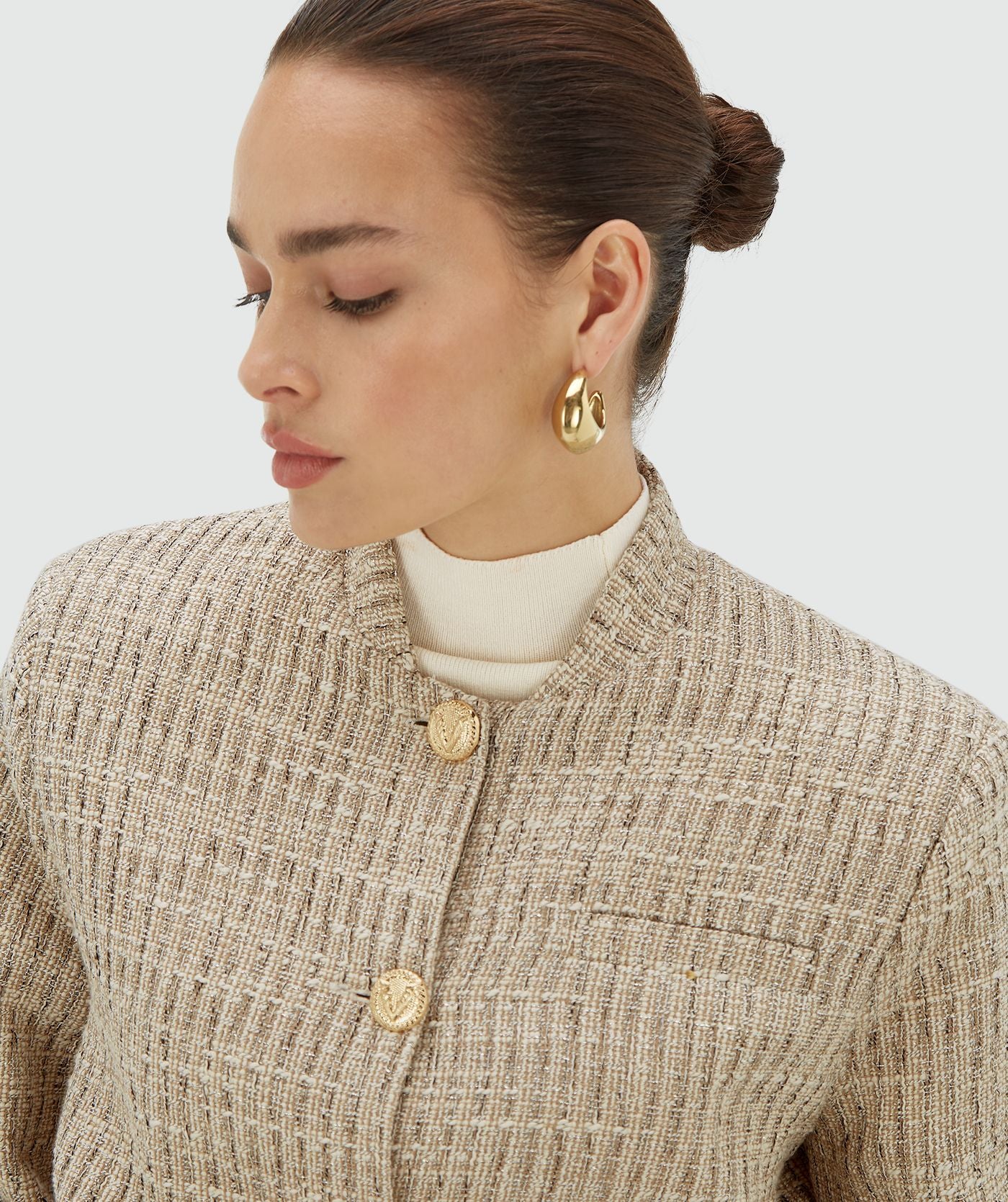 Bomber classique avec Lurex JUNIA - Léger Écru