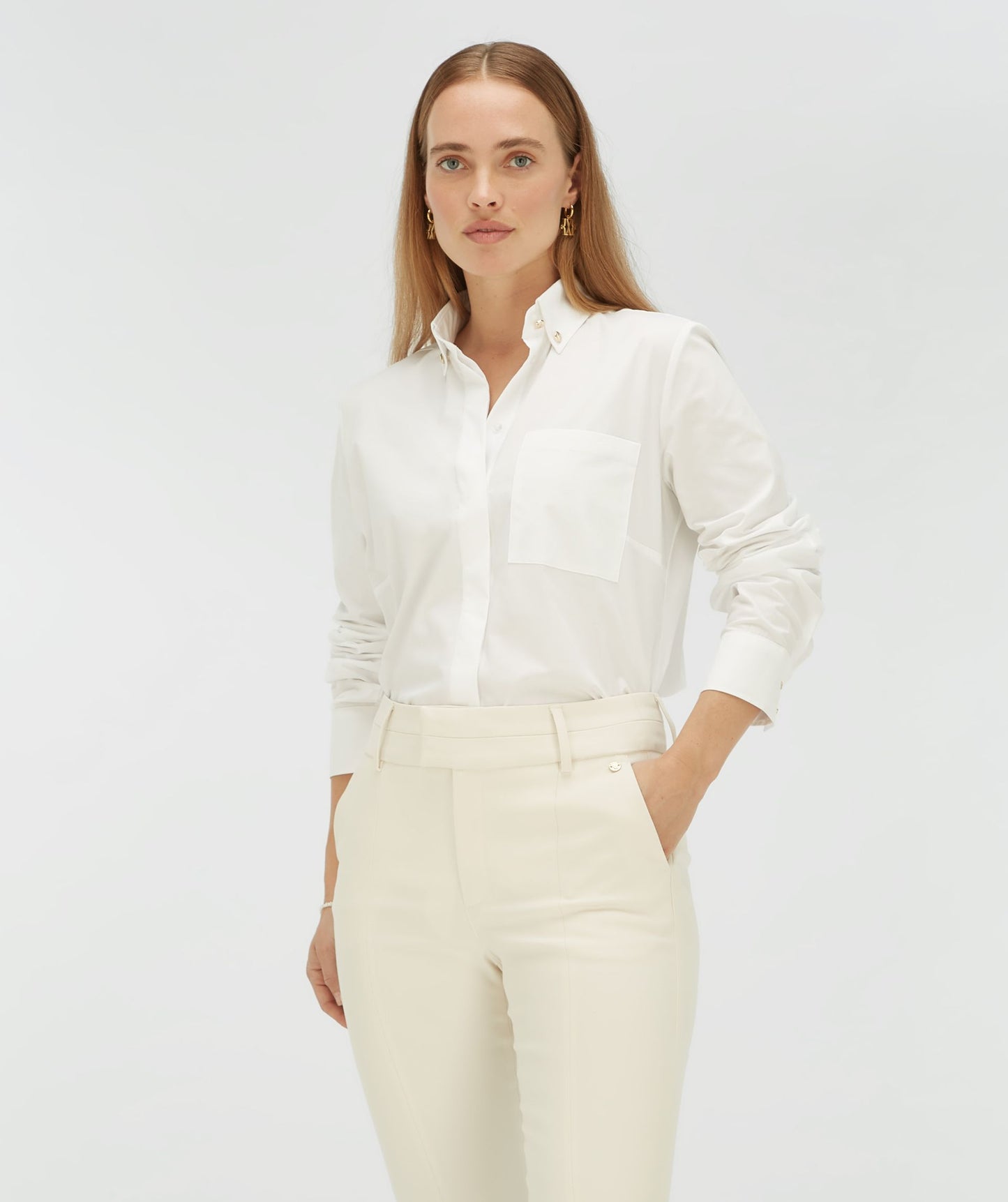 Chemisier ajusté JV CHARLINE - blanc propre