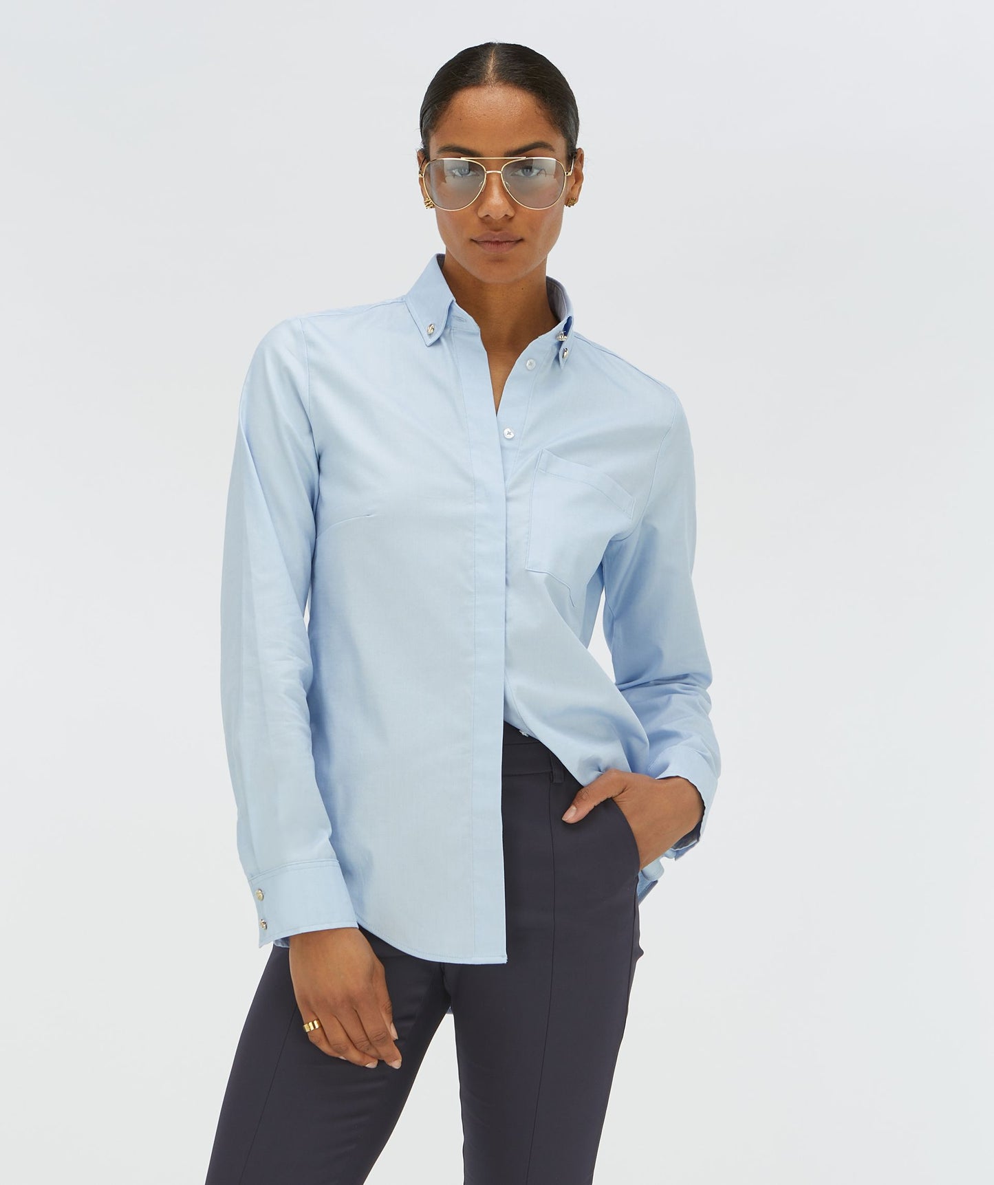 Chemisier ajusté JV CHARLINE - bleu clair