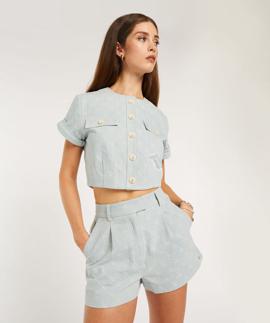 Short LIVIA- Light blue denim