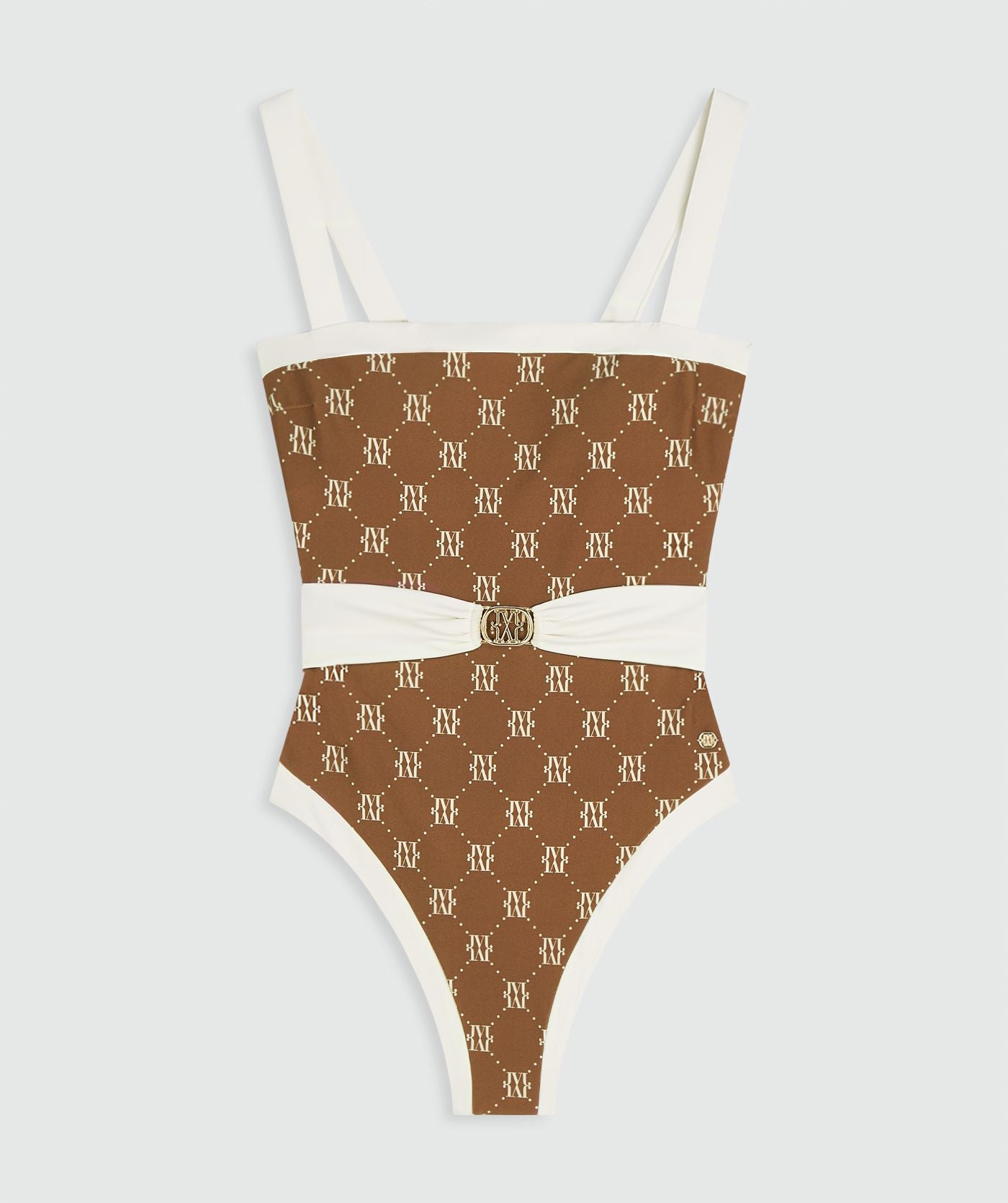 Maillot de bain ceinture MILA - écru marron