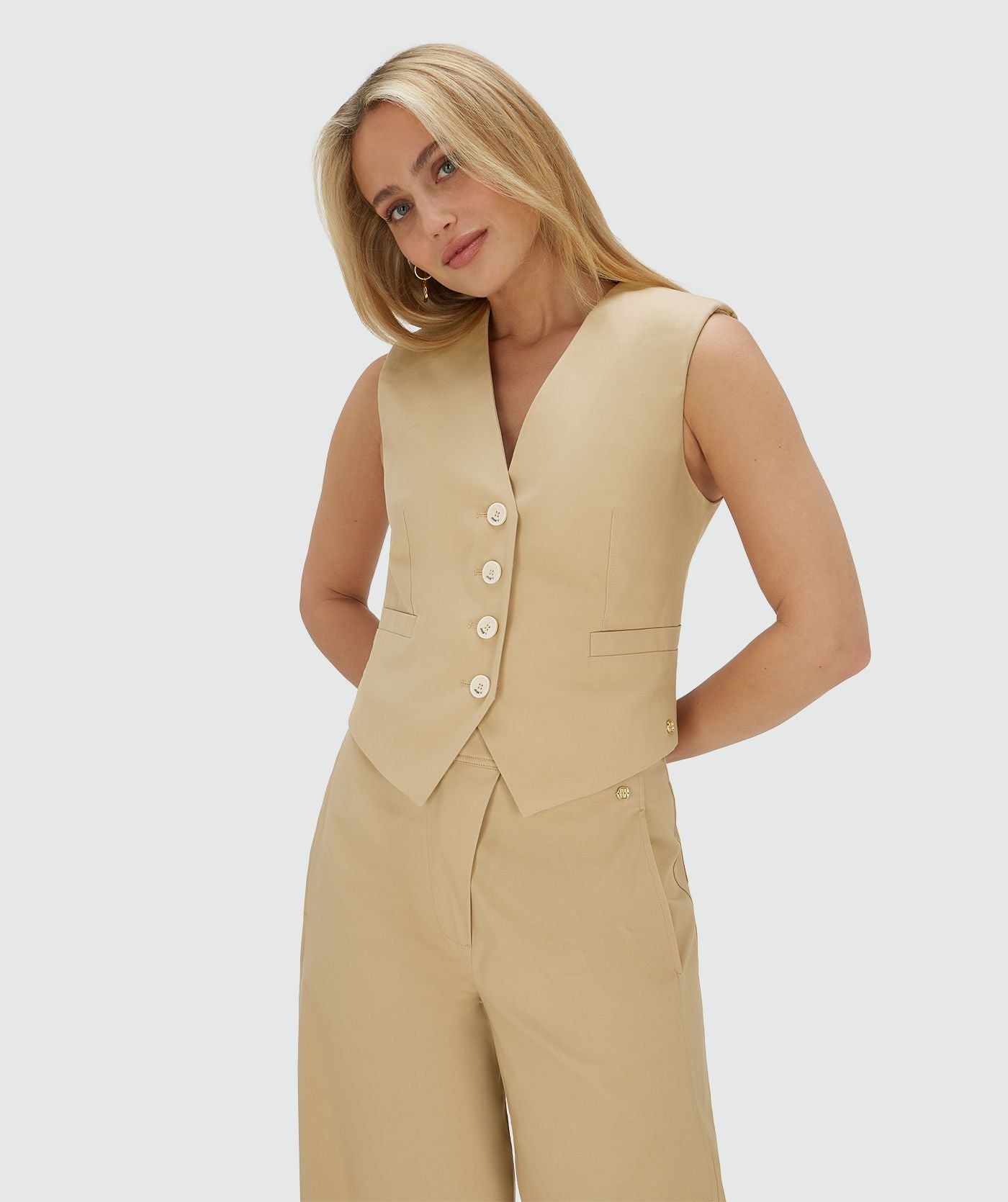 Gilet ajusté MONET - chameau léger