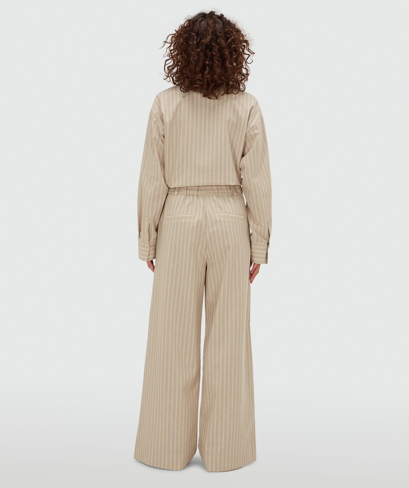 Pantalon jambes larges avec rayures ODESSA - rayure en pierre