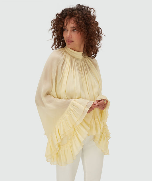 Haut oversize avec volants OIVA - jaune