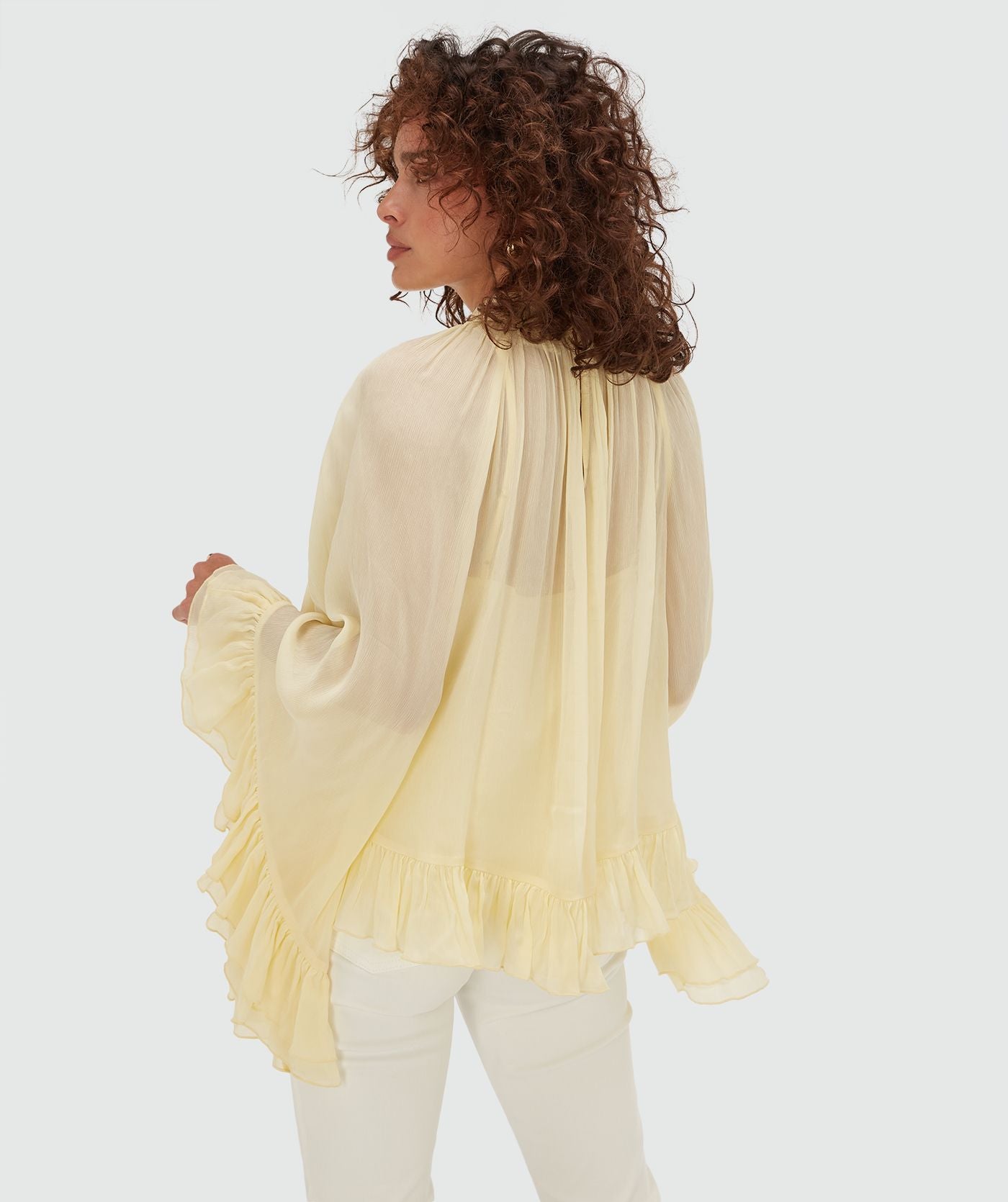 Haut oversize avec volants OIVA - jaune