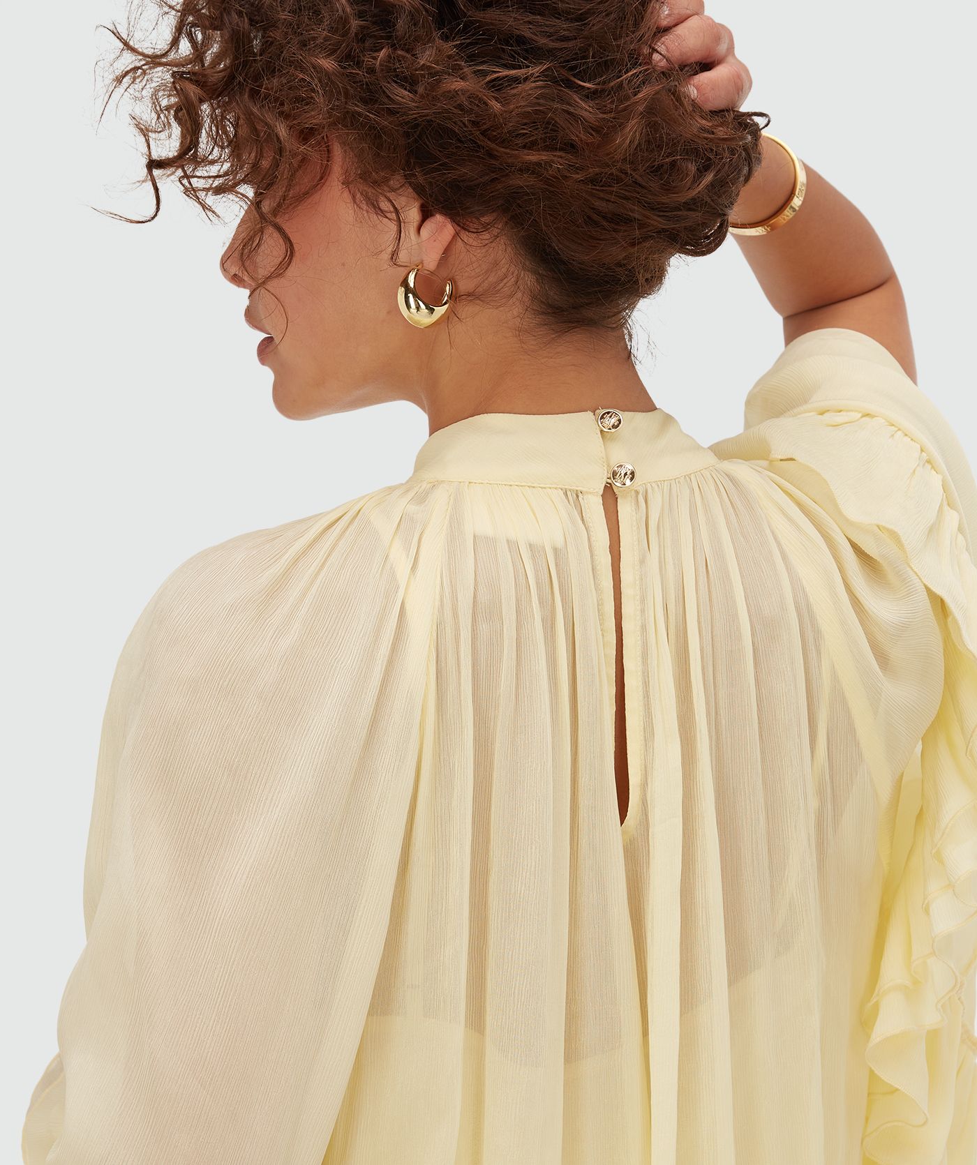 Haut oversize avec volants OIVA - jaune