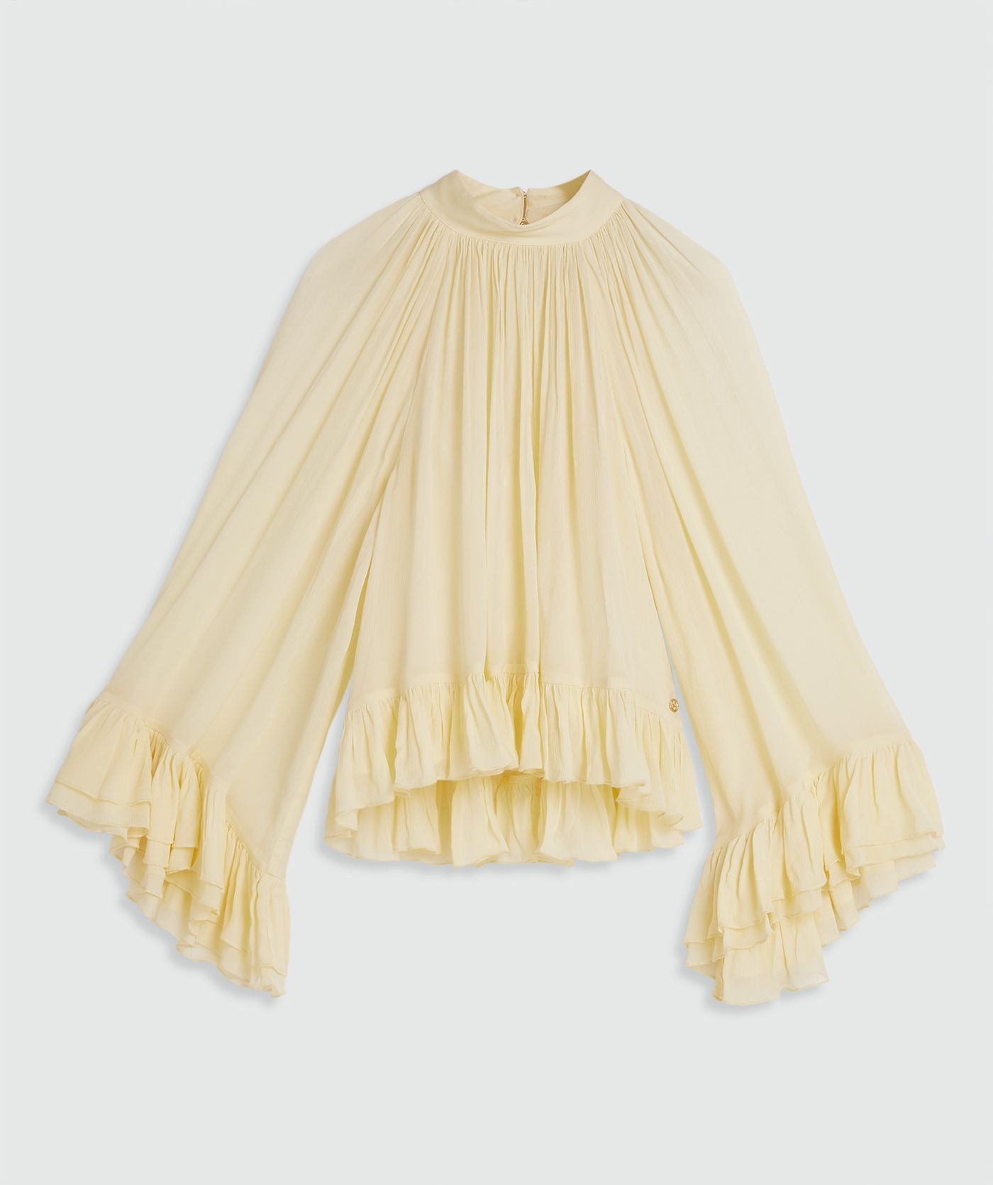 Haut oversize avec volants OIVA - jaune