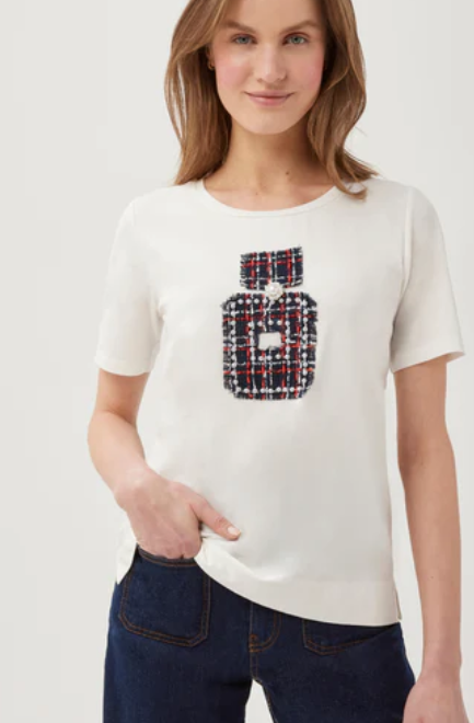 T-shirt PENELOPE - Blanc et bleu marine