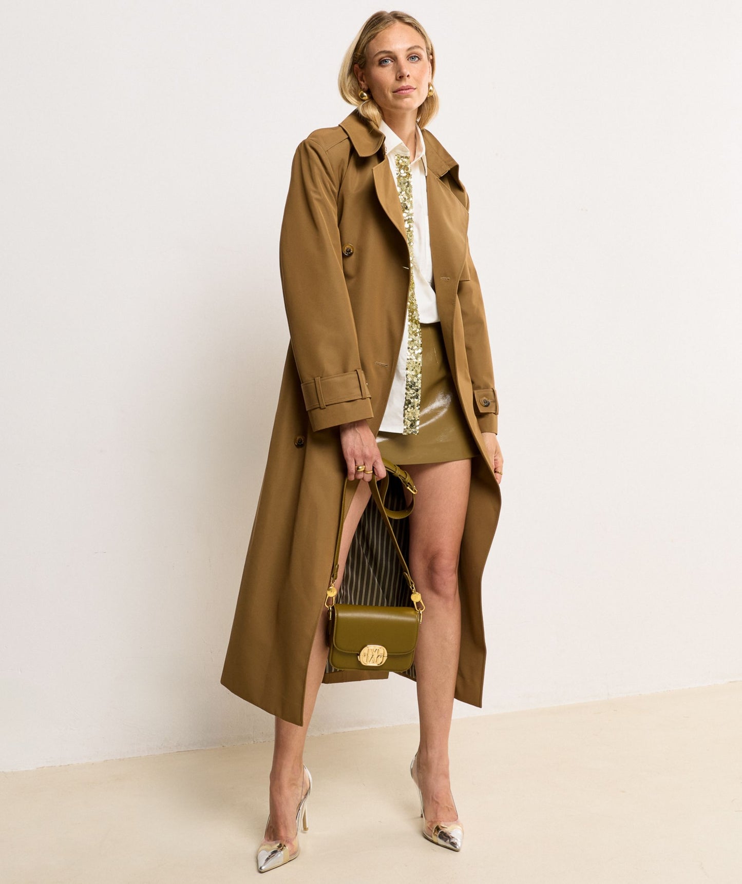 Trench-coat oversize ROCCO - marron moyen