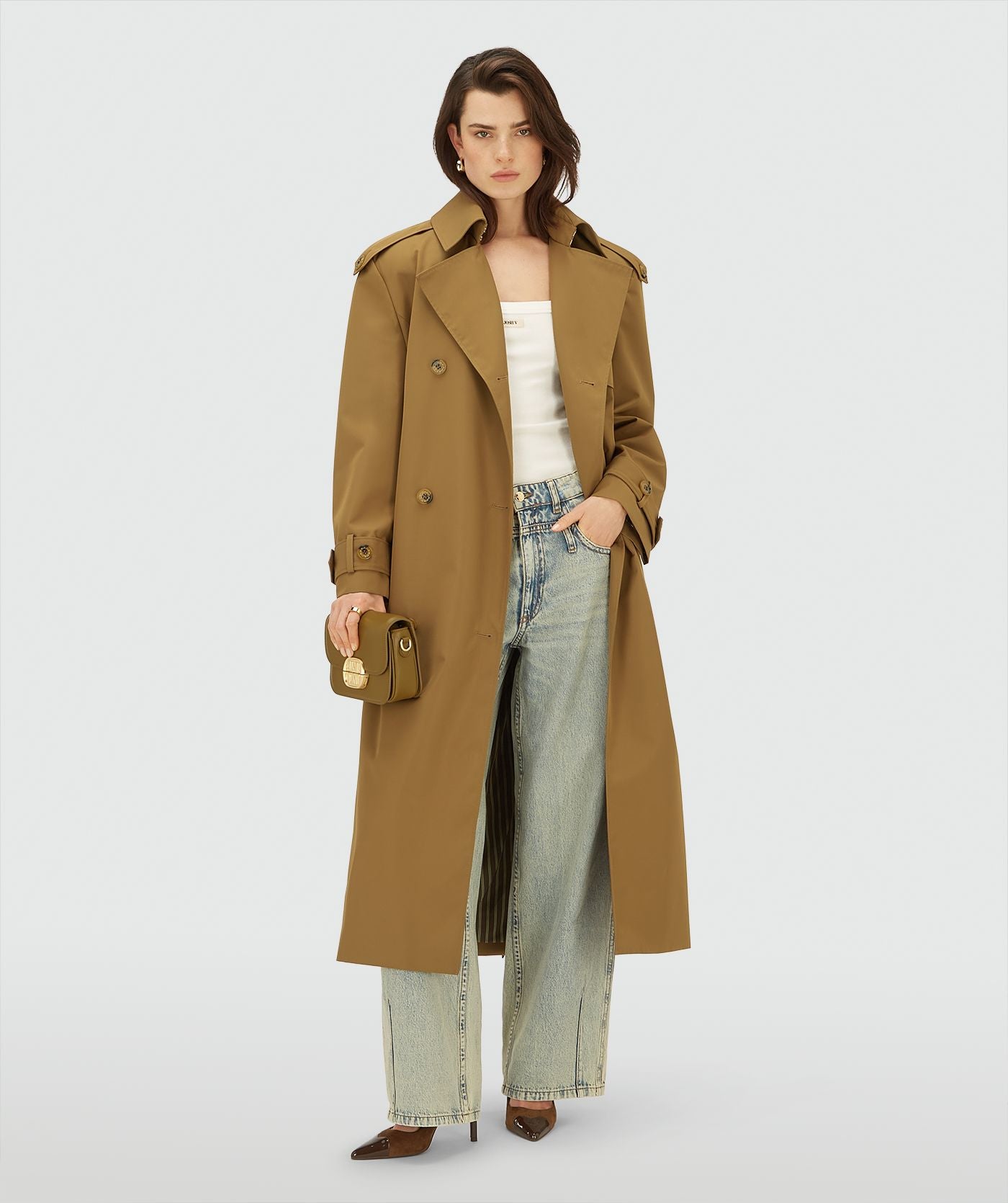 Trench-coat oversize ROCCO - marron moyen
