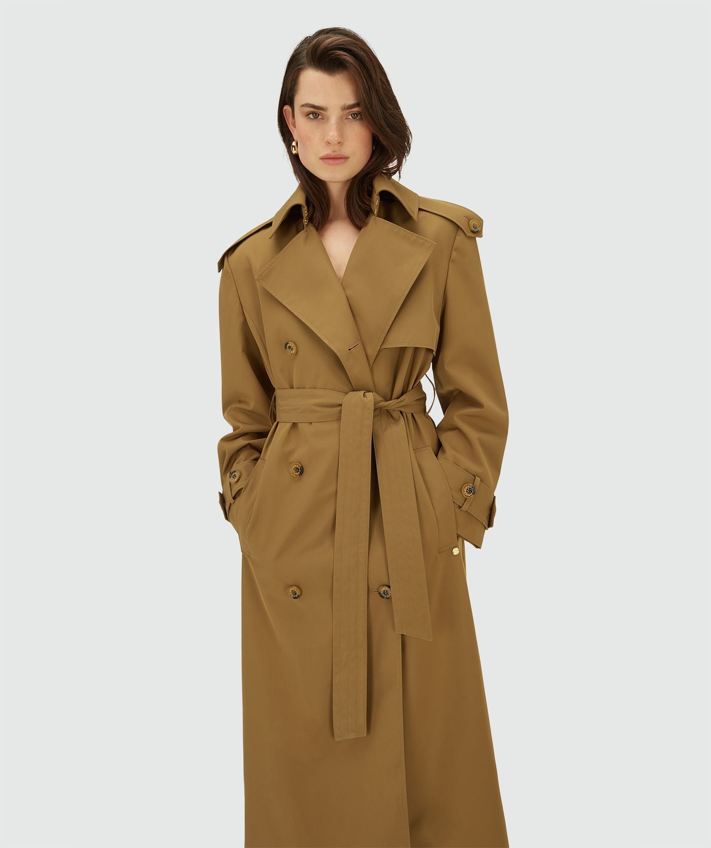 Trench-coat oversize ROCCO - marron moyen