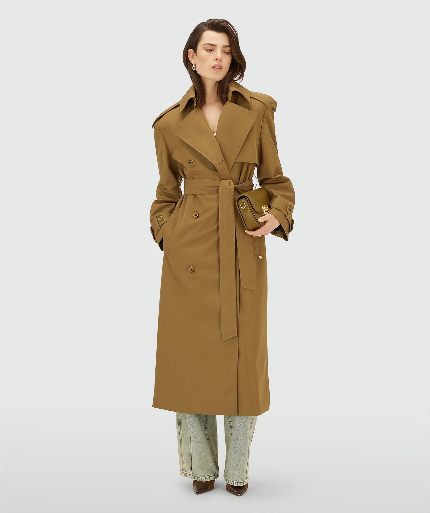 Trench-coat oversize ROCCO - marron moyen