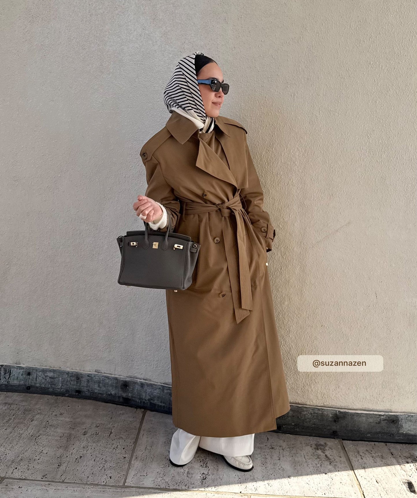 Trench-coat oversize ROCCO - marron moyen