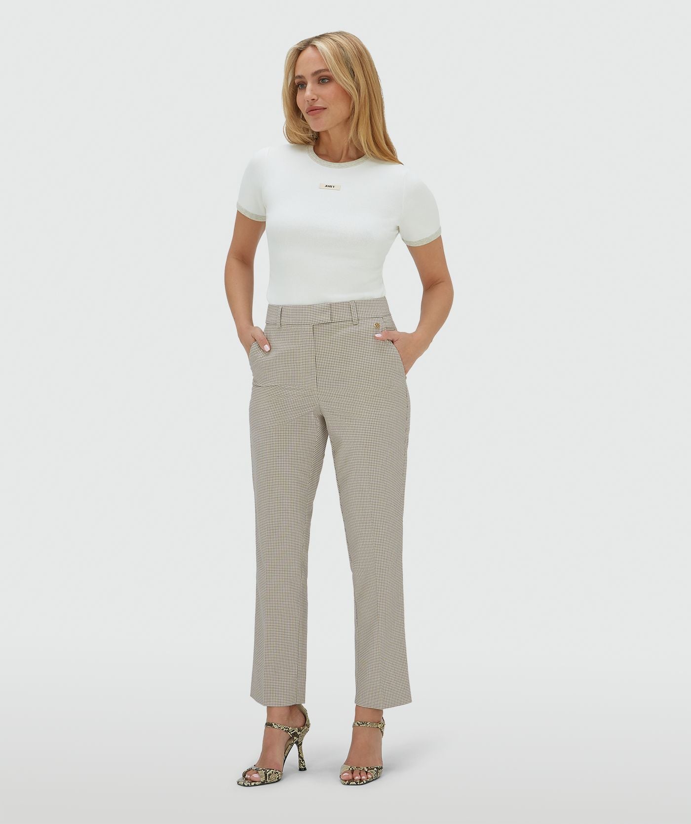 Pantalon taille moyenne RYKER - carré en pierre