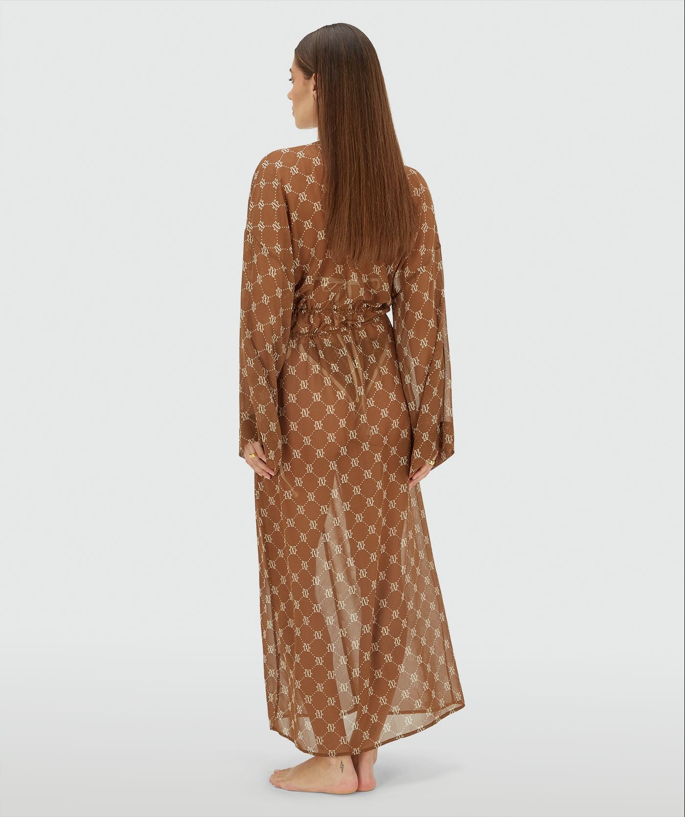 Kimono oversize avec imprimé logo SIENNA - marron