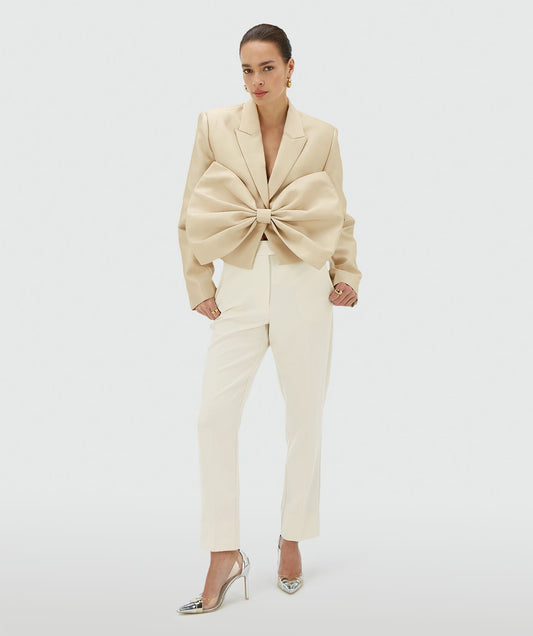 Blazer court en maille SILKE - champagne